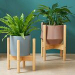Large 35cm Indoor Plant Pot Stand Brown Tribal Cement 35cm Pot Holder Planter UK - Image 2