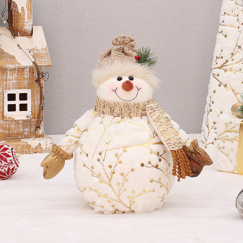c61f04d7-49a8-4c7f-b688-8f344d1ecfea.jpg Long Velvet Christmas Snowman Decorative Supplies - Image 1
