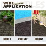 Acacia Wood Interlocking Deck Tiles Checker Pattern, 30 PCS 12inch X 12inch Dark Brown Square Acacia Hardwood Outdoor Flooring For Patio, Bancony, Pool Side - Image 7
