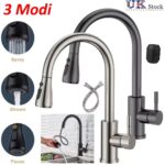 360 Kitchen Sink Mixer Taps Pull Out Spout Spray Single Lever Modern Mono Tap